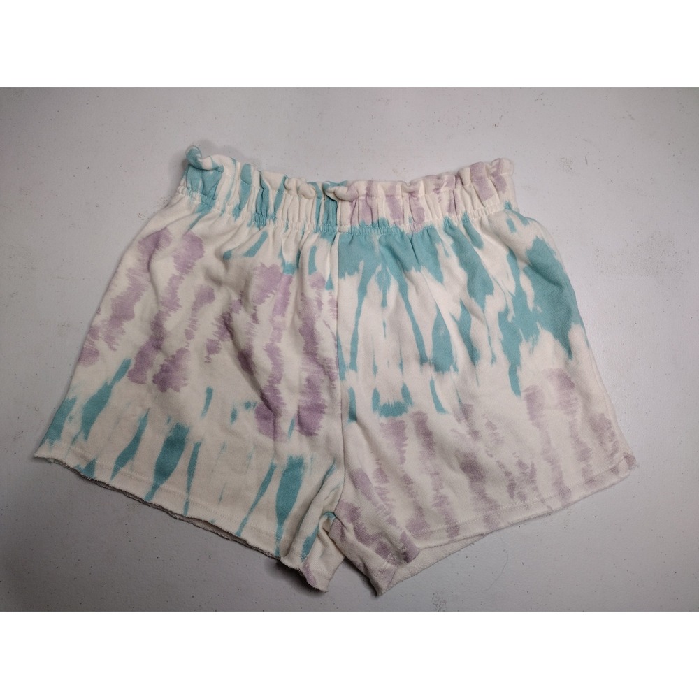 Grayson‎ Threads Kids Girls Tie Dye Sweat Shorts White Teal Purple L 10/12 NWT
